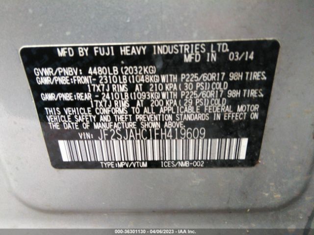 JF2SJAHC1FH419609 Subaru Forester 2.5i Limited