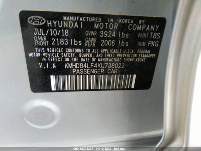 Hyundai ELANTRA SEL 2019 KMHD84LF4KU738022 Image 11