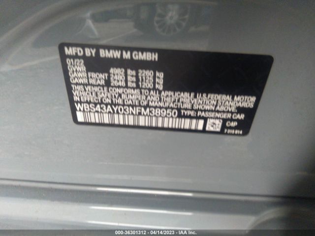 WBS43AY03NFM38950 BMW M3 Competition Xdrive