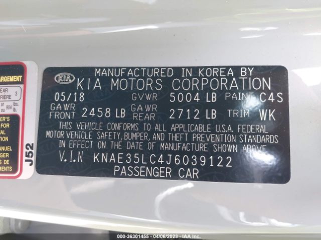 KNAE35LC4J6039122 KIA STINGER GT