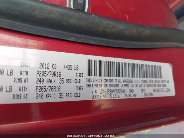 1C4NJPBA4FD428401 Jeep Patriot Sport