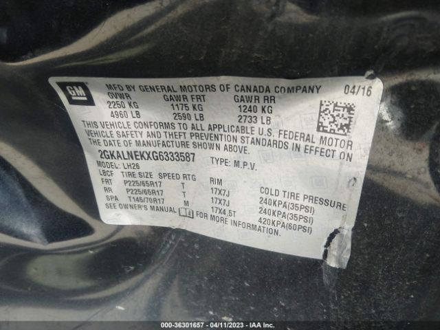 2GKALNEKXG6333587 GMC Terrain Sle