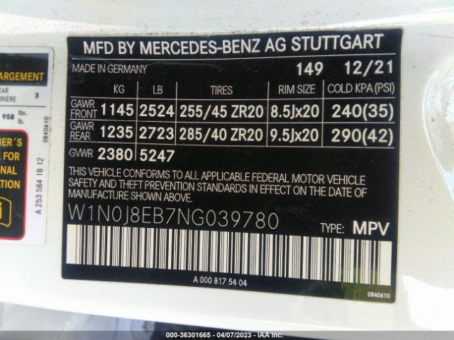 W1N0J8EB7NG039780 Mercedes-Benz Glc Glc 300