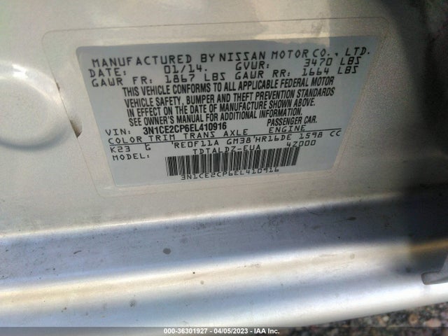 Nissan Versa Note S/s Plus/sv 2014 3N1CE2CP6EL410916 Image 11