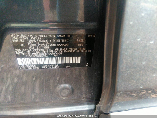 Toyota RAV4 LE 2016 2T3ZFREV4GW262897 Image 9
