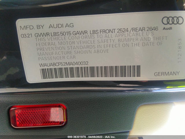WAUABCF52MA040032 Audi A5 Sportback Premium