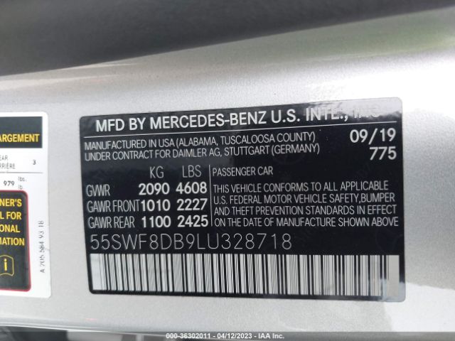 55SWF8DB9LU328718 Mercedes-Benz C-class C 300