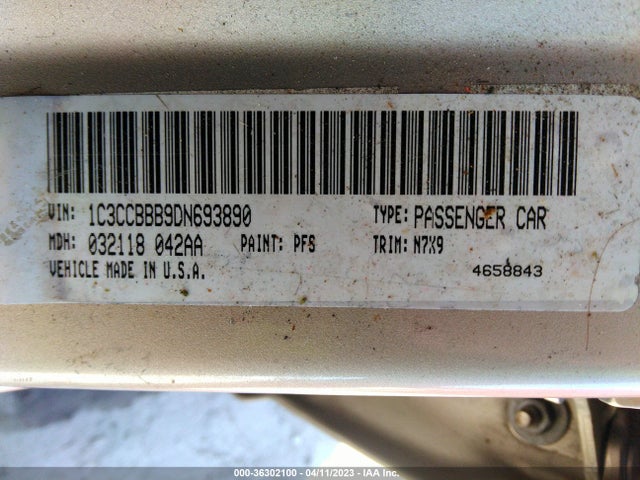 2013 CHRYSLER 200 TOURING VIN: 1C3CCBBB9DN693890
