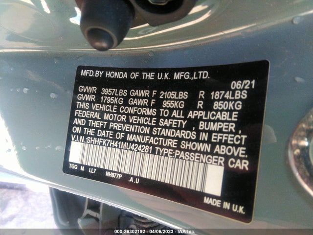 Honda Civic Hatchback Sport 2021 SHHFK7H41MU424281 Image 9