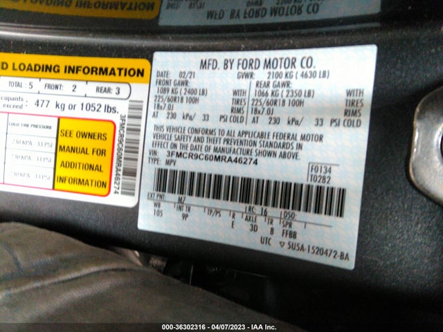 Ford Bronco Sport Outer Banks 2021 3FMCR9C60MRA46274 Image 10