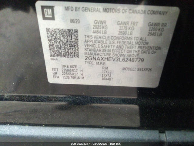 Chevrolet EQUINOX LS 2020 2GNAXHEV3L6248779 Image 9