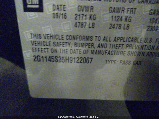 Chevrolet Impala Premier 2017 2G1145S35H9122067 Image 10