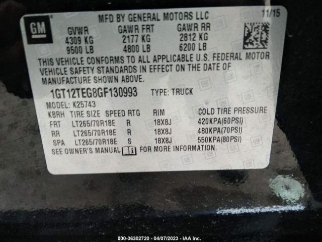 1GT12TEG8GF130993 GMC Sierra 2500hd Slt