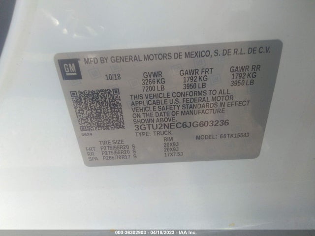 GMC Sierra 1500 Slt 2018 3GTU2NEC6JG603236 Image 10