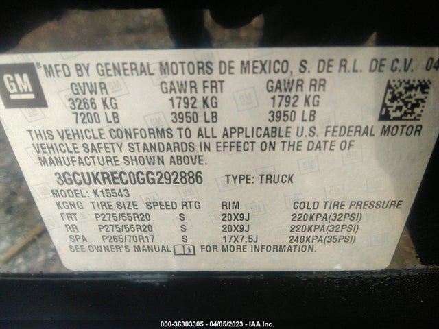 Chevrolet Silverado 1500 Lt 2016 3GCUKREC0GG292886 Image 9