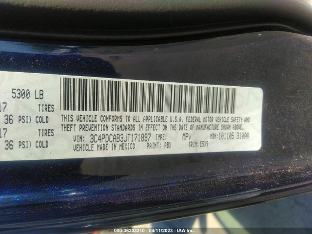 Dodge JOURNEY SE 2018 3C4PDCAB3JT171897 Image 9