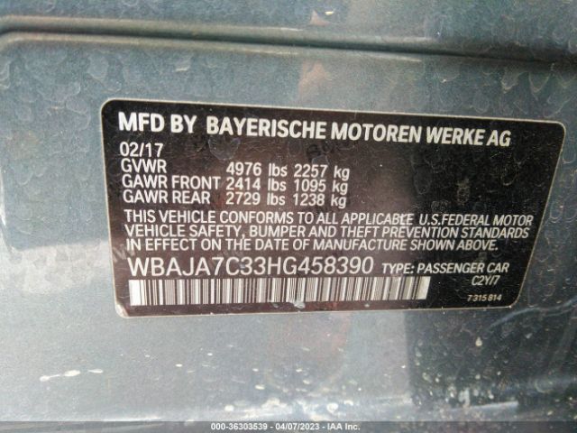 WBAJA7C33HG458390 BMW 5 Series 530i Xdrive