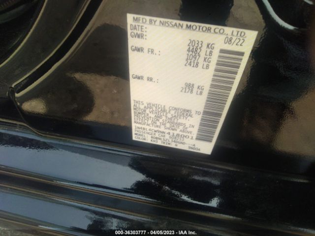1N4BL4CW9NN418001 Nissan Altima 2.5 Sr