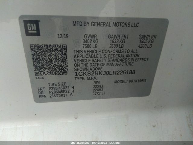 1GKS2HKJ0LR225188 GMC YUKON XL DENALI