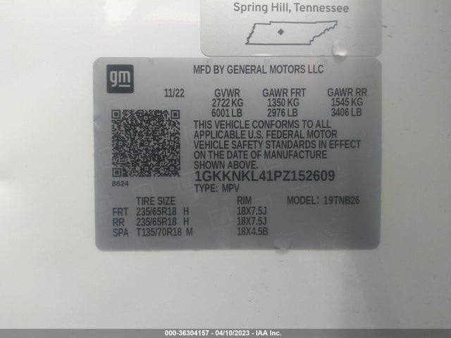 GMC ACADIA SLE 2023 1GKKNKL41PZ152609 Image 9