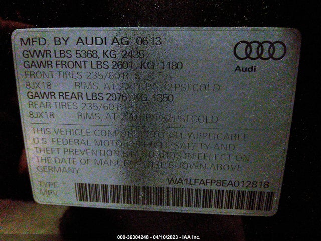 WA1LFAFP8EA012818 Audi Q5 Premium Plus