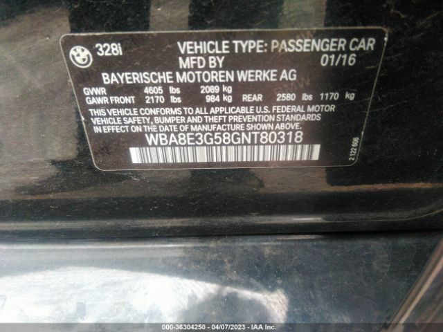 WBA8E3G58GNT80318 BMW 3 Series 328i Xdrive