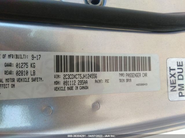 2C3CDXCT5JH124556 Dodge CHARGER R/T