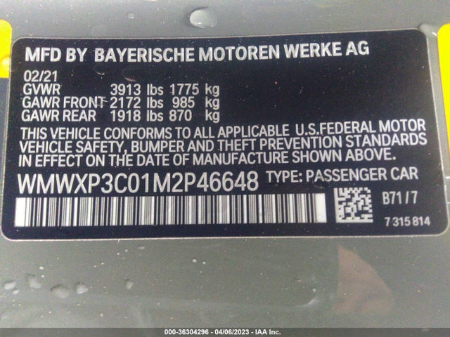 2021 Mini Cooper, VIN: WMWXP3C01M2P46648