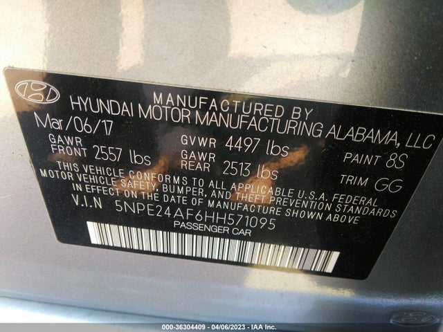 Hyundai Sonata 2.4l 2017 5NPE24AF6HH571095 Image 9