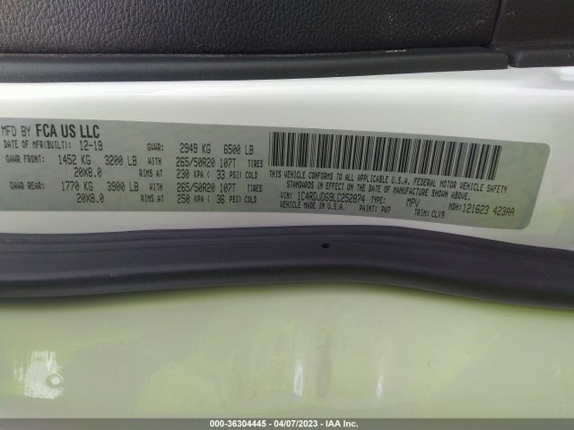 Dodge Durango Gt Plus 2020 1C4RDJDG9LC252874 Image 9