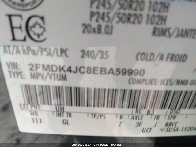 Ford EDGE SEL 2014 2FMDK4JC8EBA59990 Image 9
