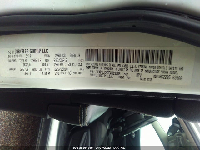 2014 JEEP CHEROKEE ALTITUDE VIN: 1C4PJLCB7EW313383