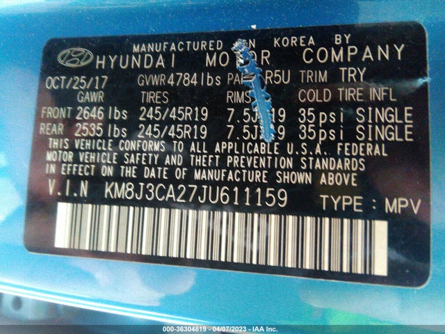 Hyundai Tucson Limited 2018 KM8J3CA27JU611159 Image 10