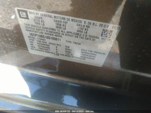 3GTP1UEC1EG180811 GMC Sierra 1500 Sle