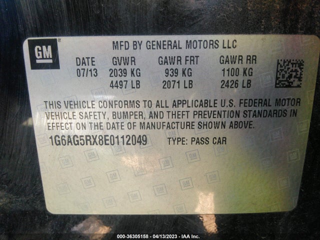 1G6AG5RX8E0112049 Cadillac Ats Standard Awd