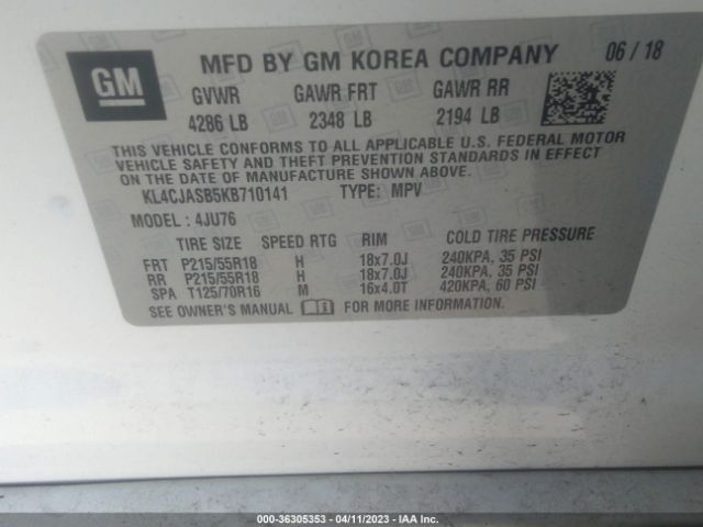 KL4CJASB5KB710141 Buick Encore Preferred