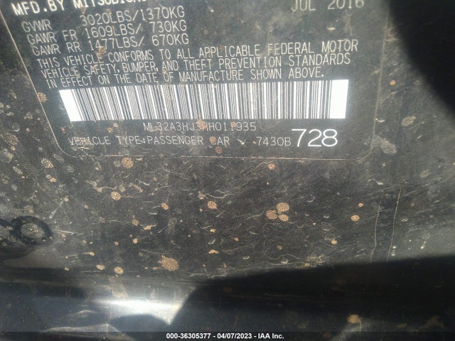 ML32A3HJ3HH011935 Mitsubishi MIRAGE ES