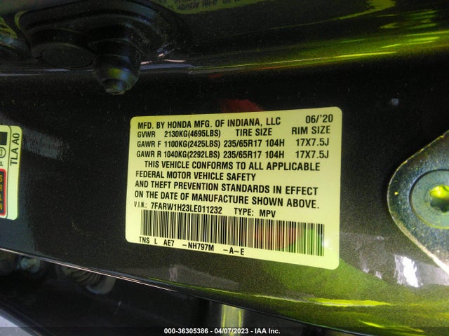 Honda CR-V LX 2020 7FARW1H23LE011232 Image 9