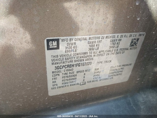 Chevrolet Silverado 1500 Lt 2015 3GCPCREH1FG107023 Image 9