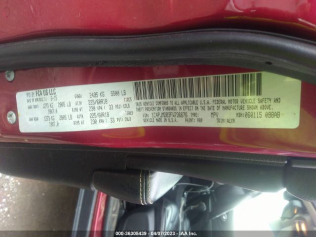 1C4PJMDB3FW736676 Jeep Cherokee Limited