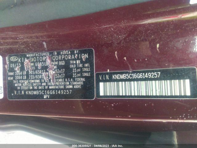 KNDMB5C16G6149257 KIA SEDONA LX