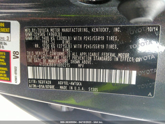 Toyota Venza Le/xle 2015 4T3ZA3BB9FU092315 Image 11