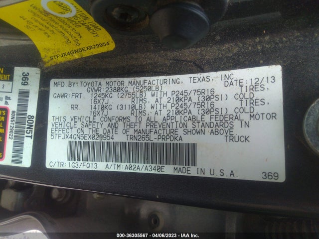 Toyota Tacoma Prerunner 2014 5TFJX4GN5EX029954 Image 10