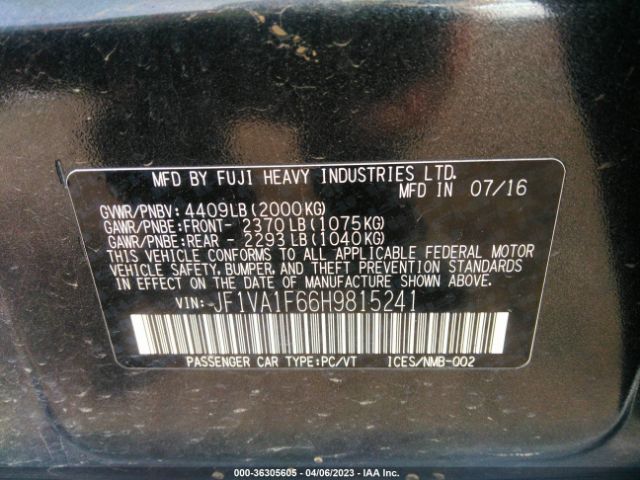 JF1VA1F66H9815241 Subaru Wrx Premium