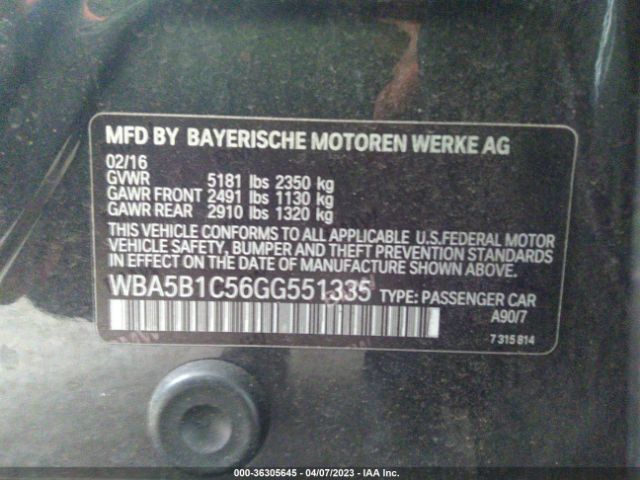 WBA5B1C56GG551335 BMW 5 Series 535i