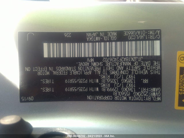 JTJZK1BA2F2426702 Lexus RX 350