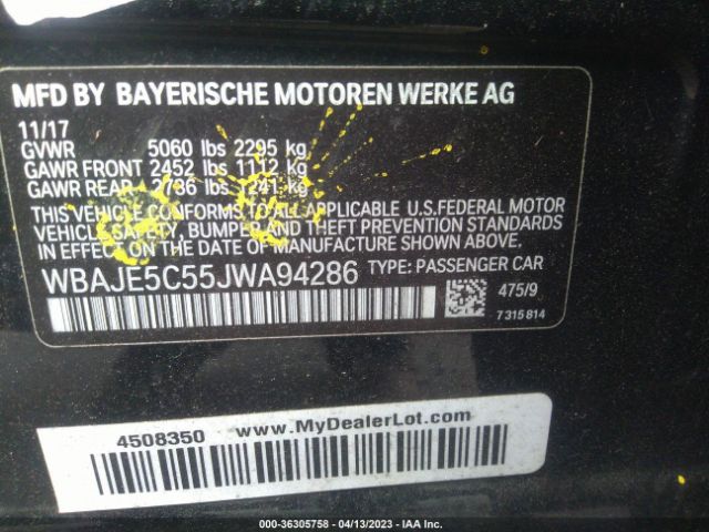 WBAJE5C55JWA94286 BMW 5 Series 540i