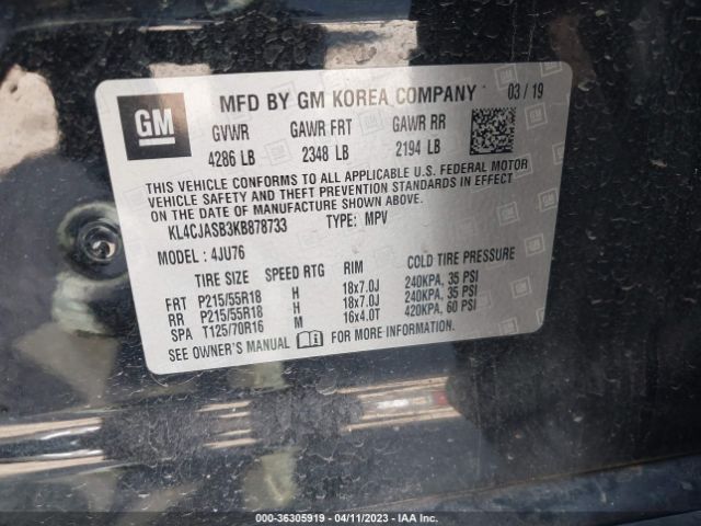 KL4CJASB3KB878733 Buick Encore Preferred