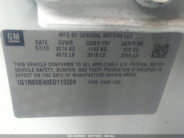Chevrolet Volt 2014 1G1RE6E40EU113284 Image 10