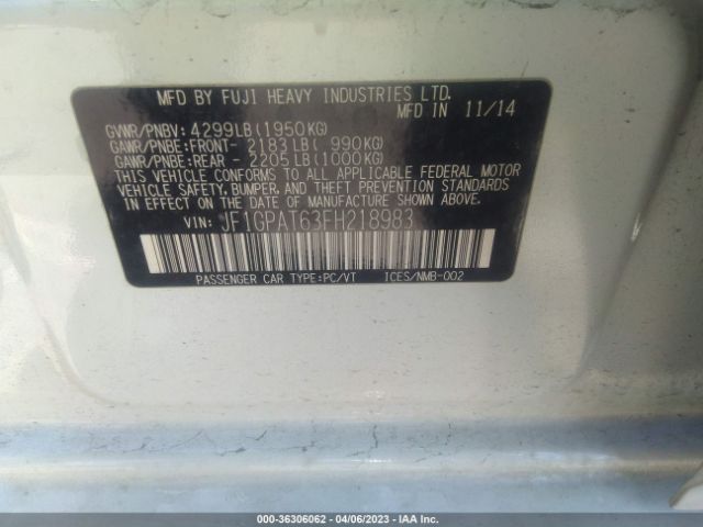 JF1GPAT63FH218983 Subaru Impreza Wagon 2.0i Sport Premium